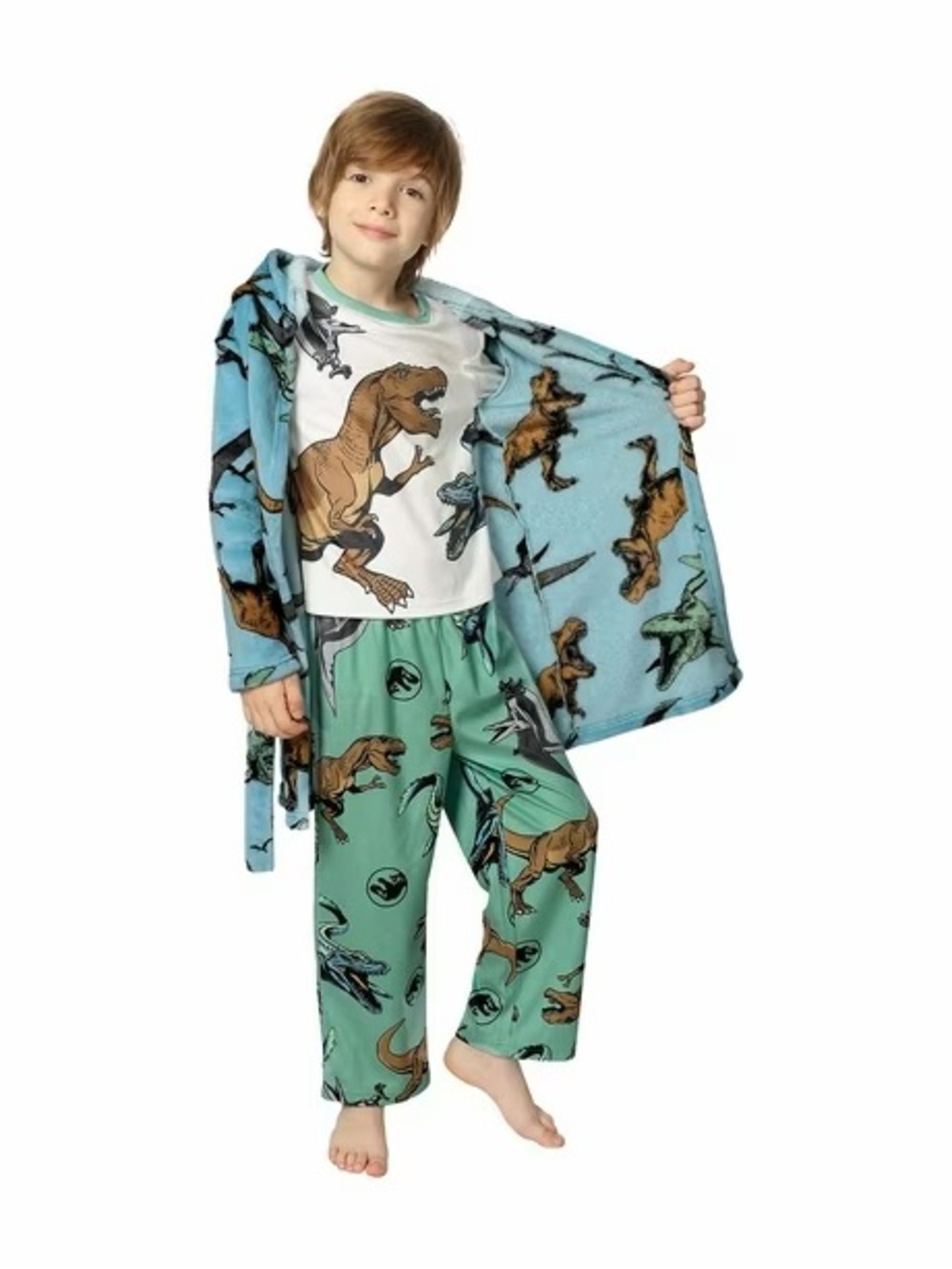 Jurassic World Dinosaur Pajama Set and Robe - 3 pieces!